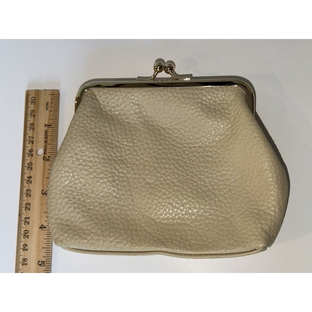 Dooney & Bourke Ivory Pebble Leather Hobo Shoulder Bag Wallet Pink Lining - Picture 11 of 16
